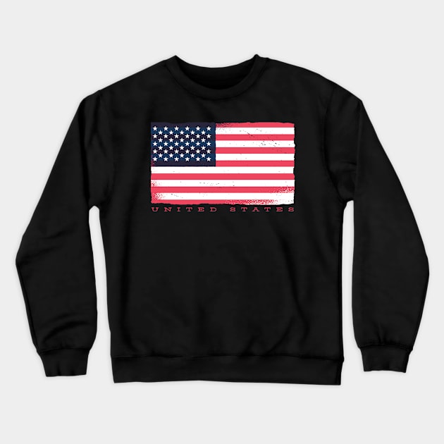 US Flag American Stars and Stipes USA Crewneck Sweatshirt by Popculture Tee Collection